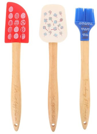 ULTECHNOVO 3 Pezzi Spatole Silicone Resistente Calore per Dolci Utensili per Spalmare e Glassa Facili Lavabili Lavastoviglie da Versatili per Natale