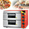 Horno eléctrico para Pizza Encimera Comercial Gran Capacidad Horno Tostador con cajón para Pizza de Doble Capa, Temporizador 120 min, Ajuste de Temperatura de 0-350 °C, para Restaurante Cocina