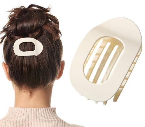 Pince Plate Cheveux, Pinces à Cheveux Plate Pour Femmes, Pince A Cheveux Bec De Canard, Pinces Cheveux Femme Antidérapantes, Pince à Cheveux Ronde, Pinces à Griffes Plates (A)