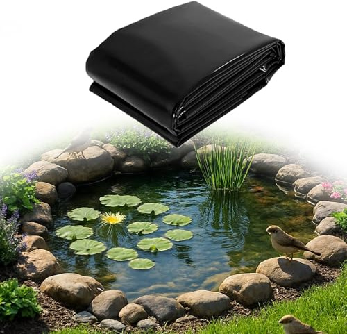 XUEXIAOH Pond Liner 350 x 2400 cm Resistente Al Desgarro Membrana de Estanque Fcil de Cortar para Peces de Estanques, Fuentes, Jardines Acuáticos y Cascadas, Negro