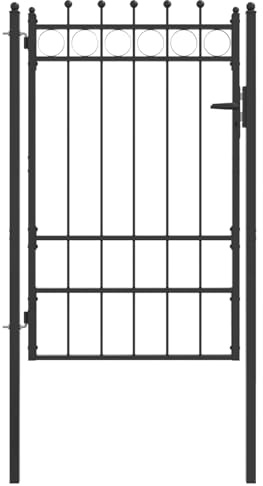 vidaXL Zauntor HORST 100 x 150 cm Metall Schwarz Abschließbar, Moderner Zaun, sichere Einfahrt, Outdoor-Schutz für Einfahrt, Garten, Metall für grenzenlose Sicherheit