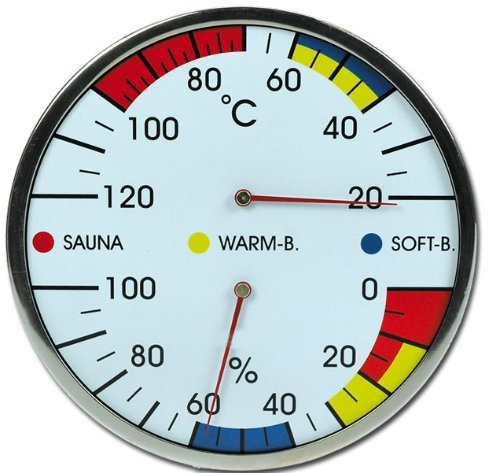 Sauna Kombiinstrument Thermometer Hygrometer Modell ELECSA 9216