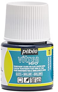 PEBEO - Peinture sur Verre Transparante Vitrea 160°C - Bleu Turquoise - 45 ML