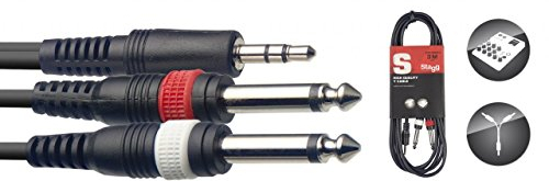 Stagg SYC1/MPS2P E 1 m S Series Mini Stereo to 2 x Male Phone Y-Cable