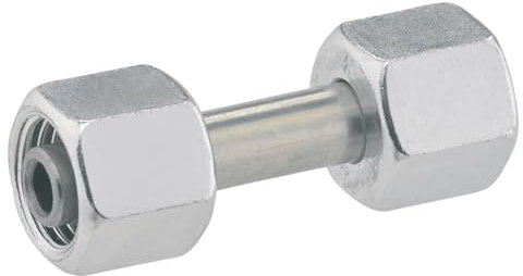 GOK Verbindungsstück für Rohrleitungen, mit Stahl-Schneidring für Stahlrohre, Größe: RST 12 x RST 12, aus legiertem Stahl