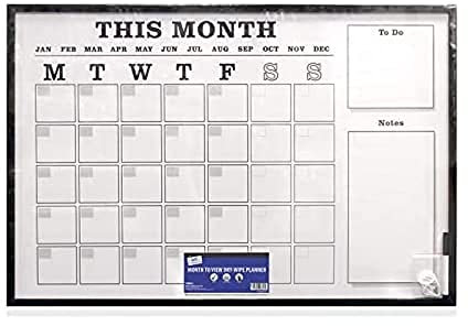 Tallon Just Stationery Monthly Dry Wipe Planner Board, 600x800mm, 3817