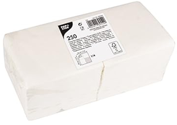 2000 Servietten, 2-lagig 1/4-Falz 25 cm x 25 cm weiss