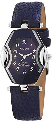 Akzent Damen-Uhr 1900103 (blau silberfarbig)