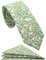 ZENXUS Herren-Krawatte-Set mit Blumen-Einstecktuch, 6,3 cm, Baumwolle, handgefertigt, jadegrün, Dünn