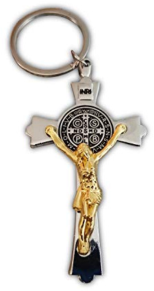 Jésus Doré Argent couleur de Haute qualité Crucifix Porte-clés Croix Latine Superbe Christian Religieuse Cadeau