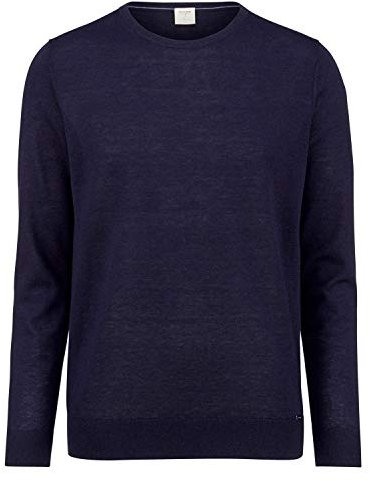 OLYMP Herren Pullover Rundhals Casual.Strick,Plain Jersey,Regular fit,Marine 18,L