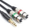 SiYear 6,35 mm (1/4 Zoll) TRS Stecker auf Dual XLR weiblich Mikrofon Stereo Unsymmetrischer Audio Konverter Adapter Y Splitte Kabel (1,5 m)