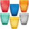 NAMAI - Set 6 Bicchieri Acqua Vetro Colorati, 270 ML, Vetro Resistente, Colori Vivaci, Idea Regalo