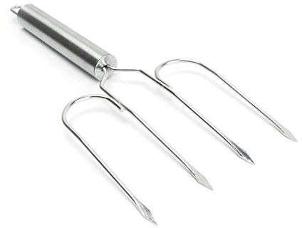 Uteruik Stainless Steel Meat Lifting Forks Meat Lifter Turkey Fork, 1pcs