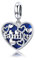 ZiNuo - Charm a forma di albero della vita, in argento Sterling 925, per braccialetti con ciondolo a forma di cuore e Argento, colore: Charm Blue Love Family, cod. SC-1556
