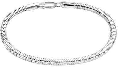 LeCalla Solid 925 Sterling Silver Italian 3 MM Snake-Chain Bracelet for Women 7.5 Inches