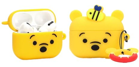 ZAHIUS Silikon Hülle Kompatibel mit Airpods Pro Case Cover Lustige Abdeckung [3D-Zeichentrickserie DSN] (Winnie)