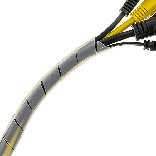 SeKi Spiralband 12-75mm 10 Meter Transparent, Flexibler Kabelschlauch Spiralschlauch Kabel-Schutz; Zum Bündeln von Kabeln