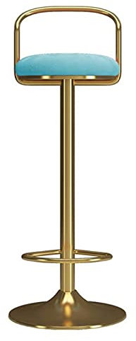 Chaise de Tabouret de Bar Tabourets de Bar dorés Pieds en Fer Repose-Pieds et Dossier pivotant Siège de Salle à Manger Chaise de Salle à Manger réglable en Hauteur pour Cuisine Pub Café, Hauteur d'a