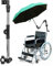 Accessoire de parapluie pour fauteuil roulant, porte-parapluie multifonction durable et robuste avec ABS et matériau en acier inoxydable pour vélos pour la famille