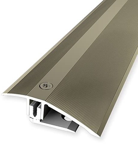 PROVISTON | Profilé de rattrapage flexible parquet | 51 x 7-23 x 900 mm | Sablé | Compensation de la hauteur 7-23 mm | Barre de seuil alu | 1 pièce