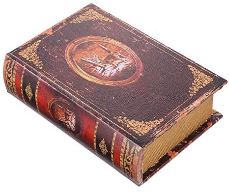Veemoon Fake Book Box Vintage Antique Book Invisible Box False Bible Book Case Bookshelf Prop Openable Distressed Storage Fake Book Decor