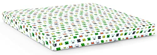 Jay Franco Minecraft Creative Mode Spannbettlaken für Doppelbett, 100 % Baumwolle