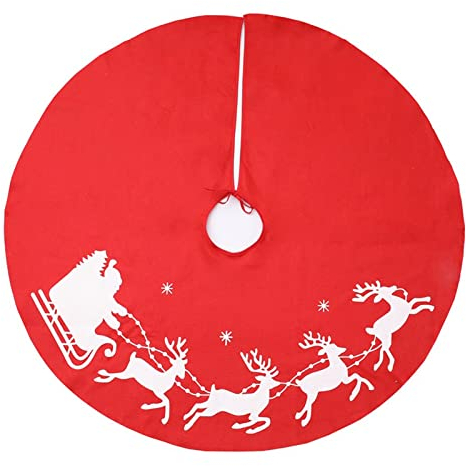 Jupe d'arbre de Noël Jupe de Sapin de Noël Couvre Pied Sapin Noël Rond Jupe Traditionnelle De Sapin De Noël Ronde Tapis Sapin Noël pour Décorations de Joyeux Noël Décor de Fête 100cm