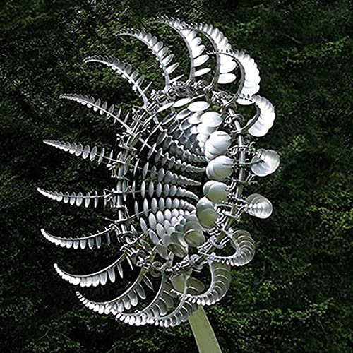 Garden Metal Windmill - Unique and Magical Metal Windmill - 3D Wind Powered Kinetic Sculpture - Lawn Wind Spinners for Yard - Outdoor Wind Catcher Patio Decoration - Move with The Wind