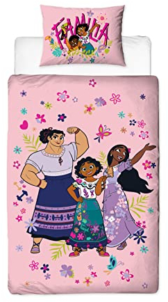 Disney Character World Encanto Bettwäsche-Set für Einzelbett, wendbar, zweiseitig, inkl. passendem Kissenbezug, Marken Einzelbett
