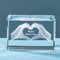 ERWEI Engraved with Happy Anniversary in Cube Crystal Glass Figurines Gifts for Her Him, Valentines Gift for Man Girl Partner Wife Husband Couple