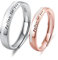 Whoiy Verlobungsringe Paar, Partnerringe Silber Ring 925 Gravur Fallen for You Bicolor Rosegold Weissgold 3mm/4mm Couple Ring für Sie und Ihn