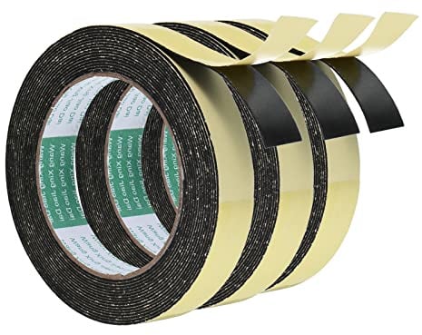 PATIKIL 5m Dichtungsband Selbstklebend, 20mm(B) x 1mm(D) EVA Dichtband für Fenster Türen, Schaumstoff Klebeband, 3 Rollen