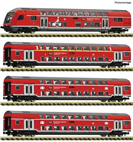Fleischmann Set di 4 carrelli doppi FEX, DB AG | DCC | Traccia N #881916