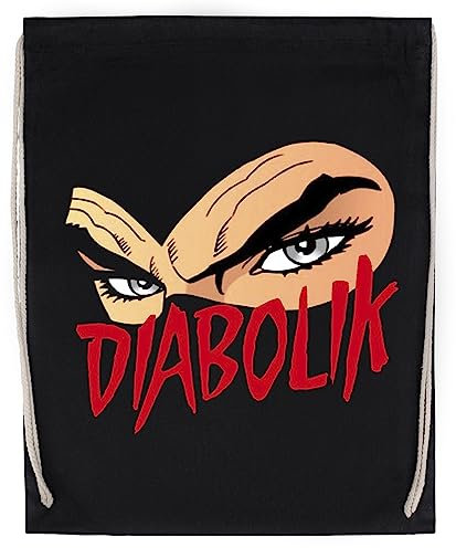 Capzy Diabolik Logo Borsa Sportiva con Coulisse Nero Drawstring Sport Bag
