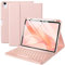 Vobafe Case with Keyboard for iPad Air 11 inch 2025 2024 M3 M2/iPad Air 5 4 2022 2020 10,9 inch, 7 Color Backlight Wireless Detachable Folio Keyboard Cover with Pencil Holder, UK Layout, Pink