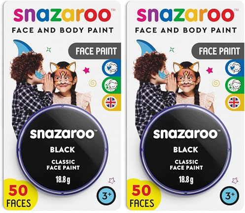 Snazaroo Classic Face and Body Paint for Kids and Adults, Bright Green Colour, Water Based, Easily Washable, Non-Toxic, Makeup, Body Painting for Parties, for Ages 3+ (Pack of 2)