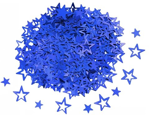 ALEGRE® 500 Stück Streudeko Weihnachten Konfetti Blau Sterne, Glitzer Deko Weihnachten Tischdeko, Deko Sterne Confetti Weihnachts Tischdeko, Glitzersterne Konfetti Geburtstag, Hochzeit, Silvester
