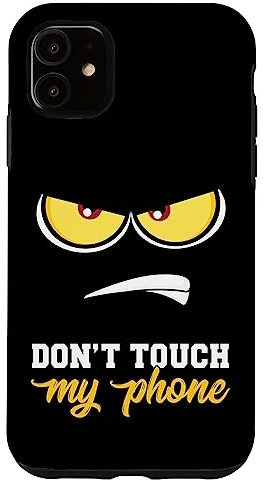 iPhone 11 Case Dont Touch My Phone Case Anime Lover Angry Face Gift Case