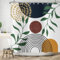 ASDCXZ Tenda da doccia boho, 180 x 240 cm, moderna, astratta, stile boho, marrone, sole, verde, foglie bianche, per bagno, lavabile, in poliestere, impermeabile, per vasca da bagno con 12 ganci