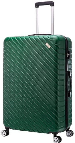 FLYMAX 24 Medium Suitcase 4 Wheel Lightweight Luggage Hard Shell ABS Travel Case Hold Check in Fits 15kg - 20kg Medium Size + 3 Digit Lock + Telescopic Handle 67 Litre Capacity