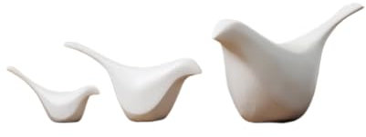 Zerodeko 3St Gartenvogelskulptur Hausdekorationen für zu Hause dekorative Vogelfiguren Wohnkultur Auto zubehör Vogeldekoration Vogelverzierung Esstisch Statue der Vogel Regal schmücken Weiß