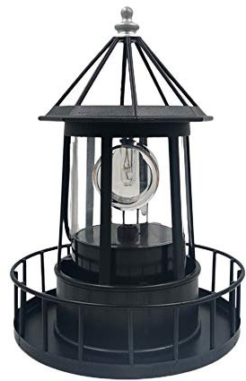 LVOERTUIG Faro a LED ad energia solare, rotante a 360 gradi, impermeabile IP65, lampada a LED a energia solare, torri, statua per esterni, giardino, vialetto, patio