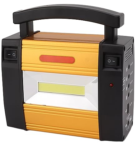Topyond 5000 MAh Generador De Estación De Energía Solar Con Luces LED, Ideal Para Uso De Emergencia En Exteriores, Panel Solar Y Bombillas Incluidas