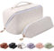 Abiudeng Kosmetiktasche Set,Kulturbeutel-Damen,Kulturtasche,Reise Make up Tasche,Kosmetiktasche,Groß Makeup Bag,Wasserdicht Schminktasche mit Fächern,PU Leder für Frauen-B-Weiß