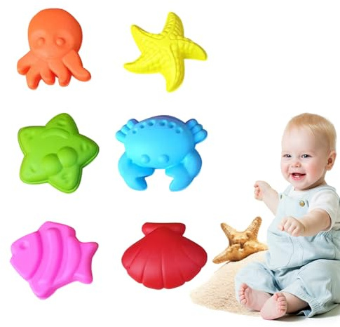 ACAREY Strandspielzeug Set, Sandspielzeug Faltbarer Strandeimer Eimer Sandförmchen Für Kinder, Sandkasten Spielzeug Wasserspielzeug Sandschaufel Sandeimer Für Sandkasten Pool Camping (Sandförm)