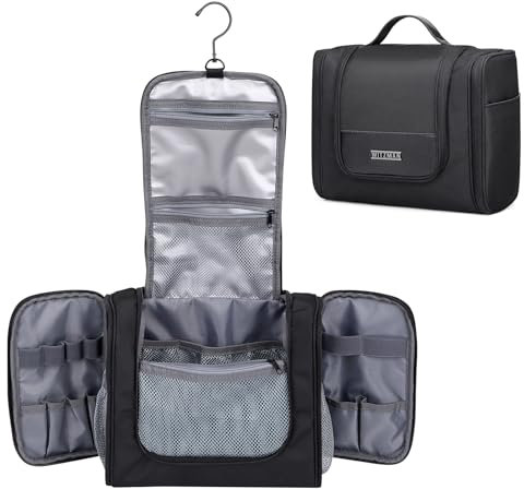 WITZMAN Kulturbeutel Herren Groß Kulturtasche Zum Aufhängen für Damen Wasserfest Waschtasche Reise-Kosmetiktasche Herren (B690 Schwarz)