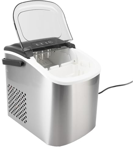 Máquina para Hacer Hielo en Encimera, 9 Cubos en Solo 6 Minutos, Máquina de Hielo Portátil con Autolimpieza, Asa de Transporte, para Fiesta en la Cocina Casera (Enchufe de la UE)