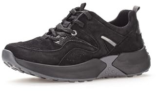 Gabor Damen Low-Top Sneaker, Frauen Halbschuhe,schnürschuhe,schnürer,Freizeit,straßenschuhe,Strassenschuhe,Sportschuhe,schwarz,42 EU / 8 UK