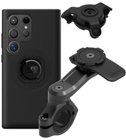 Quad Lock Motorcycle Handlebar Phone Mount PRO Kit with Vibration Dampener and Galaxy S24 Ultra MAG Case